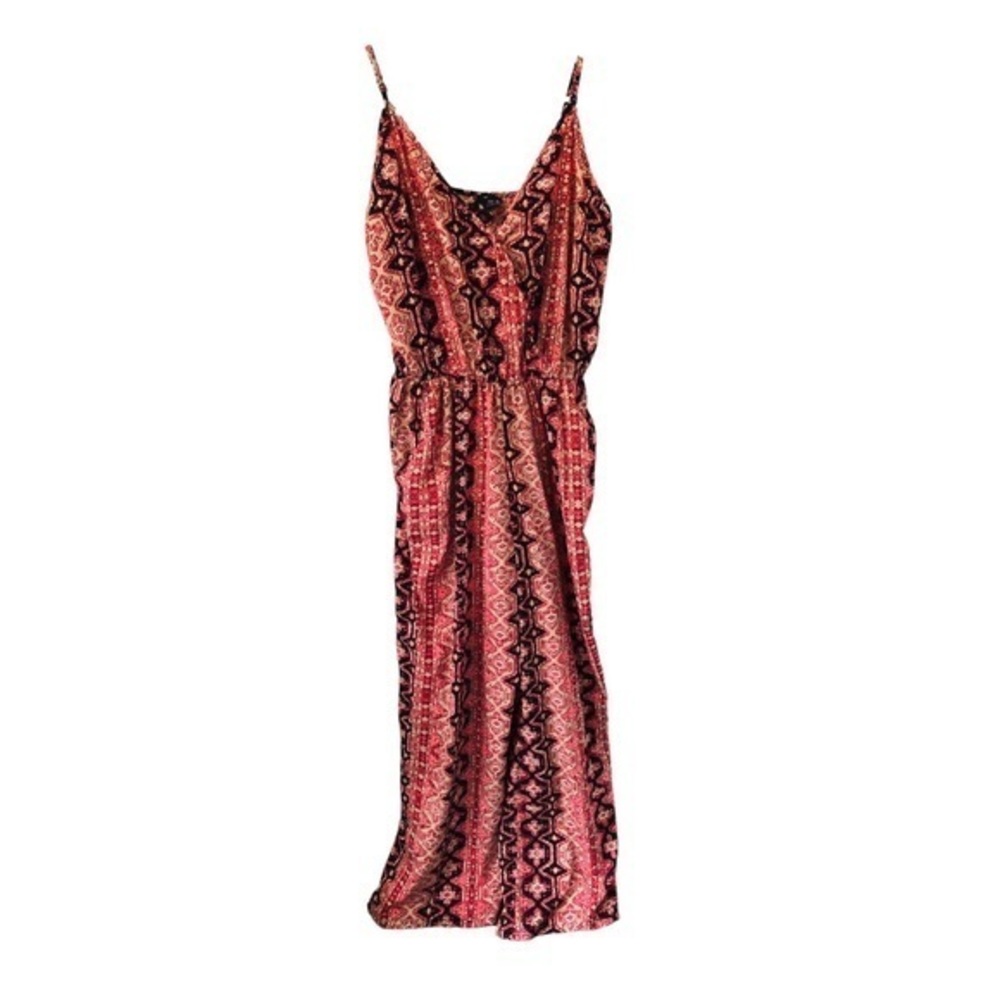 Ultra Flirt Jumpsuit Size 1X Red & Black 100% Polyester.